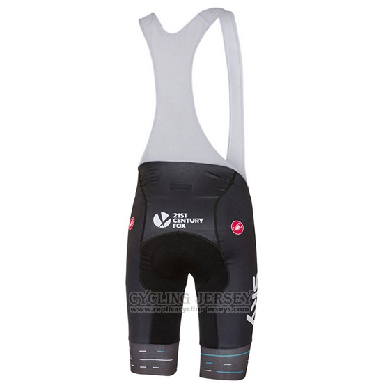 2017 Cycling Jersey Sky Black and Light Blue Short Sleeve and Bib Short